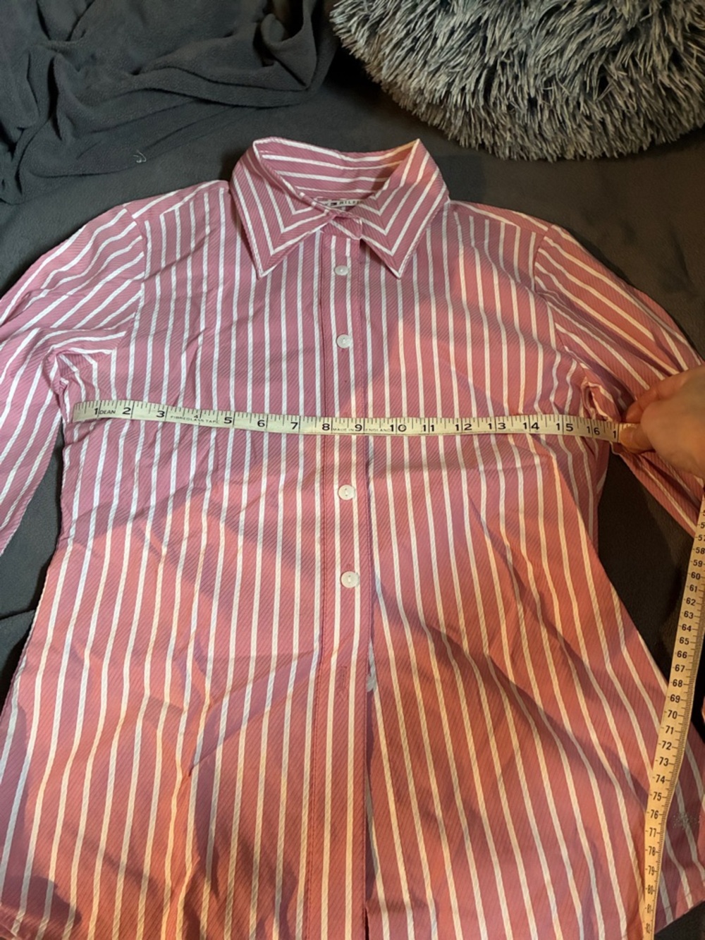 Tommy Hilfiger Pink and White Striped Dress Shirt